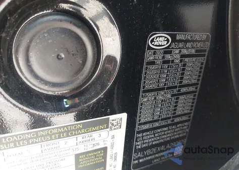 2020 Land Rover Range Rover Velar P250 S z USA, uszkodzony, nr VIN SALYB2EX4LA290829